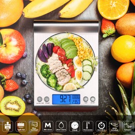 Uten Digital Kitchen Scale for Baking and Cooking, 11lb Ultra Slim Food Scale Grams and Ounces - with Hook Design, LCD Display, Timer