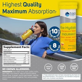 Max Hydrate Resistencia Trace Minerals Suplemento Apoyo Energético Diario Electrolitos Ayudar Contra Calambres Musculares Apoyar Hidratación Cítricos
