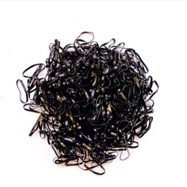 FEIFEI’S BOW 500 Pieces Multi Colour White Poly Rubber Bands Ponios Plaits Hair Mini Elastic HairBands Bobbles Ponytail (Black)