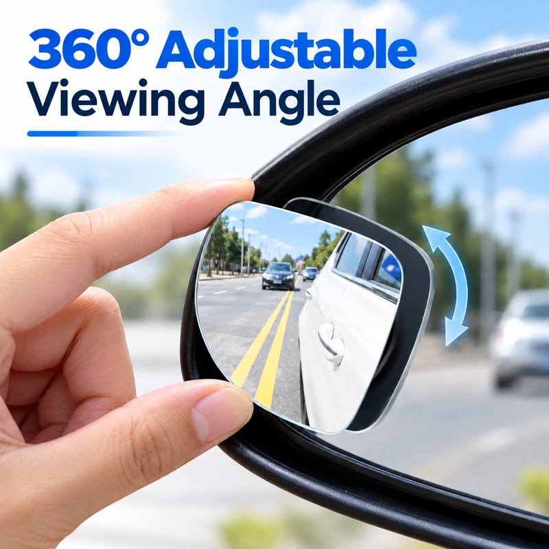 2PCS Blind Spot Mirrors for Cars – Adjustable Wide Angle