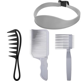 HAOBIN Pack of 4 Hair Cutting Combs Barber Comb Hair Cutting Aid Hairdressing Comb Transition Hair Cutting Transition Hairdressing Combs for Professional or Homemade Hairstyle (Grey B)
