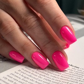 4 Light Color Press on Nails 4 Packs (96PCS) Short Press on Nails Square Gel Fake Nails Kit Natural Full Cover False Nails with Solid Color Designs Reusable Glue on Nails for Women Girls