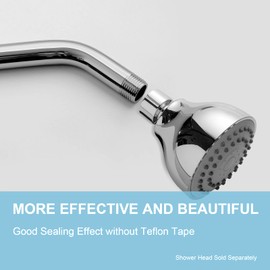 OFFO Shower Arm with Flange, 6 Inches Wall Mount Replacement Angle Shower Head Arm Wall-Mounted For Fixed Shower Head & Handheld Showerhead, Chrome