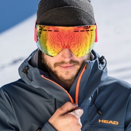 HEAD Solar Fmr Adult Unisex Ski Goggles, red, m