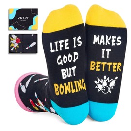 Zmart Bowling Socks Women Mens, Funny Bowling Gifts For Men Women, Gifts For Bowlers Men Stocking Stuffers