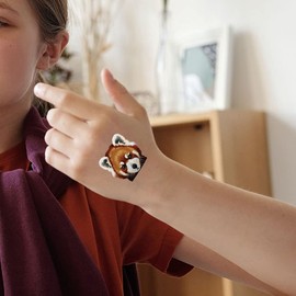 WIRESTER Temporary Tattoo Stickers for Girls Boys Kids Adults, Fake Tattoos on Face Hand Neck Wrist Party Favor Body Art, Tattoo Sheet 6 x 7.87 inch - Animal Designs (Cow, Frog, Pig, Raccoon, Chicken)