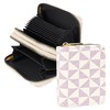 BUNCHBRAVO Compact Credit Card Holder - Luxury Geometric Pattern, Dual-Zipper