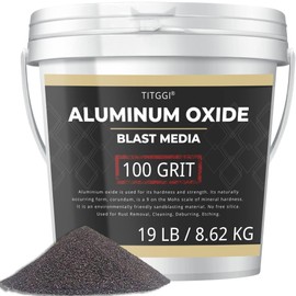 #100Grit Aluminum Oxide Blast Media (19LBS/8.6kg) - Premium Long-Lasting Sand Blasting Media, High Abrasive Force Sand Blaster Sand for Metal, Sandblasters, Blasting Cabinet, Blasting Guns - by TITGGI