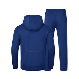 BASUDAM Men's Tracksuits Sweatsuits Set Hooded Sweat Track Suits Outfits for Men 2 Piece Warm Up Full Zip Sports Activewear Sapphire Blue XL