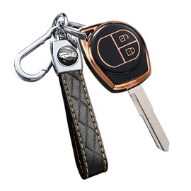 ontto TPU Car key fob cover Fit for Suzuki SX4 Swift Liana Aerio Jimny Alto Ignis Esteem Baleno Grand Vitara 2 buttons Key case Key bag Shell keyring Key Holder keychain Protector Accessories Black