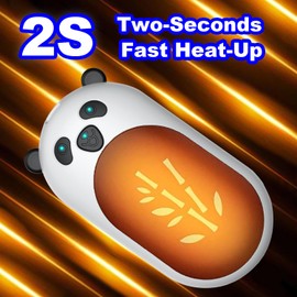 ‎Hand Warmers 2 Pack,Hand Warmers Rechargeable 6000mAh 20Hrs Long Safe Heat AI Smart Chips,Portable Pocket Heater,Gifts for Birthday,Outdoor,Golf,Hunting,Camping Accessories,Black/White