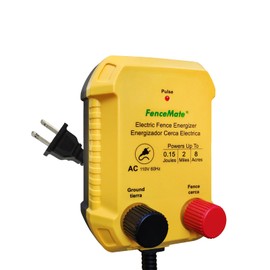 FenceMate AC Powered Electric Fence Charger Output 0.15J up to 2 Miles to Contain Small Pet, Poultry, Keep Rodent & Nuisance Animals Out, Used in Homestead, Garden, Pond,Fence Energizer up to 4 kV