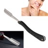 Men's Straight Edge Razor Zinc Alloy Wooden Handle Razor for