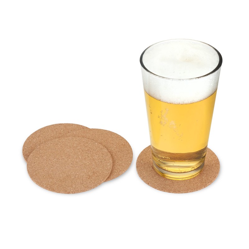 True Fabrications 3952 Bulk Buoyant Tabletop Cork Coasters, Natural