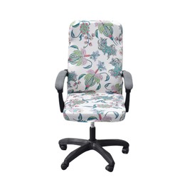 CRFATOP Stretch Computer Office Cover with Durable Zipper - Universal Rotating Desk Chair Slipcover, Simplism Style High Back, M, A04