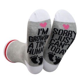 PWHAOO 1 Pair New Mum Gift Sorry I Just Can't Today I'm Growing a Tiny Human Pregnancy Gift New Mum Socks, I'm Growing a Tiny Human Sock, One Size