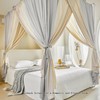 AIKASY Canopy Bed Curtains with Top Ties - Elegant Soft