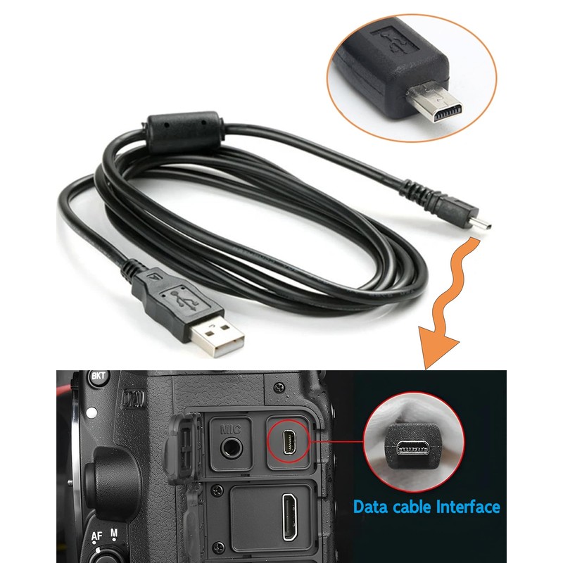 3.3Ft USB Cable for Nikon Coolpix Charger UC-E6 UC-E16 UC-E23
