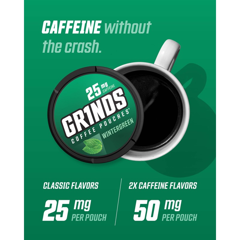 Grinds Coffee Pouches | 6 Can Sampler | Caramel, Espresso,