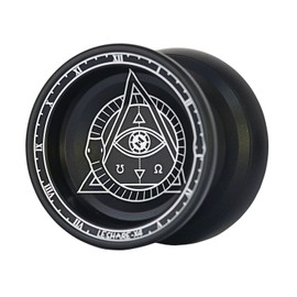 Yoyo profesional sensible, Yo Yo de aluminio para niños principiantes, rodamiento de bolas de repuesto no sensible para jugadores avanzados Yoyo + 1 guante + 5 cuerdas Yoyo (negro)