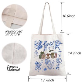 Flora Of Hyrule Tote Bag Video Game Lover Gift Gamer Fans Gift Korok Plant Shoulder Bag Korok Gift Tears Kingdom Cosplay Gift (C-Ze plant tote)