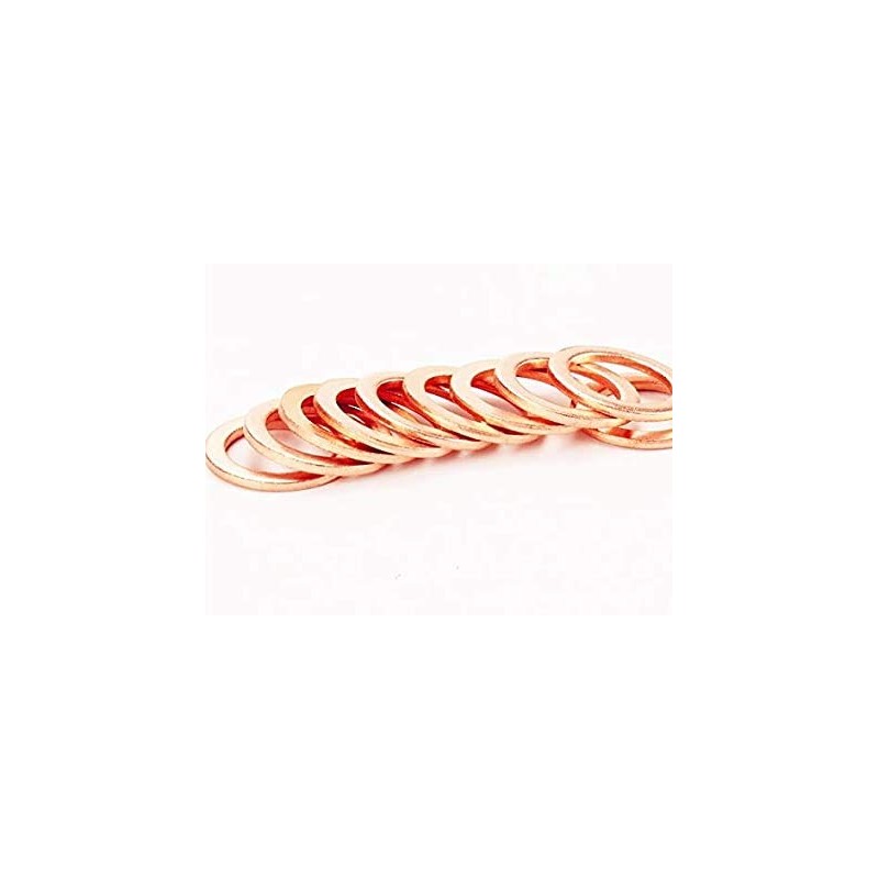 LUOQIUFA M10 Flat Washer Copper Sealing Ring, Inner Diameter 10mm,
