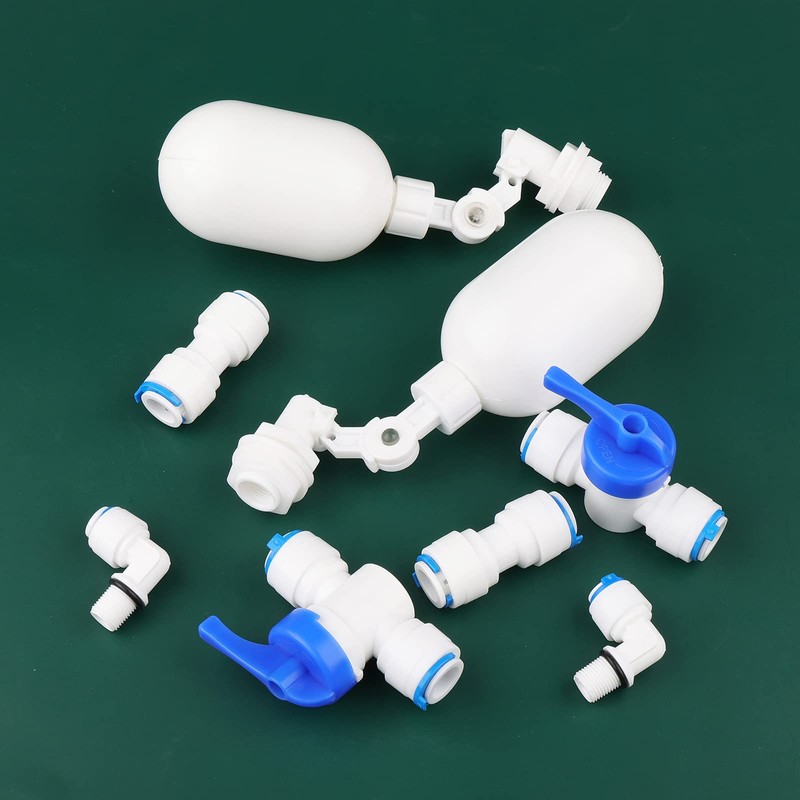 Rowiz Water Float Ball Valve with 1/4" Quick Connect Push