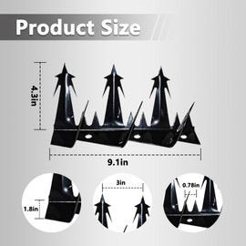 24Pack Metal Anti Climb Spikes 220Inch for Fences and Walls Heavy Duty Metal Fence Spikes Anti Climb Security Spikes for Fence and Wall-Intruder and Animal Deterrent