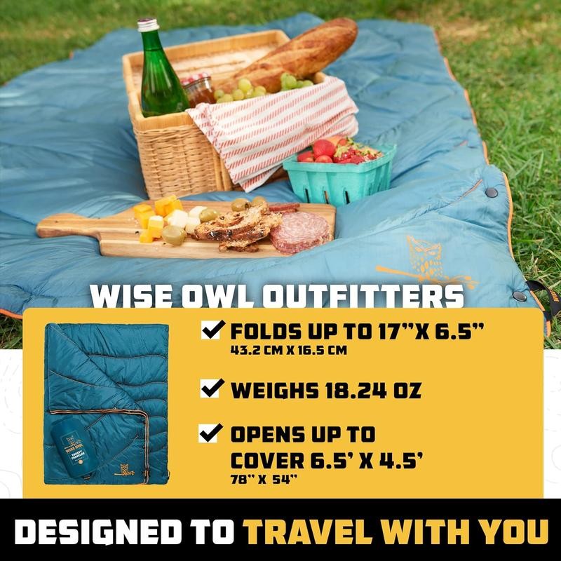 Wise Owl Outfitters Nylon Camping Blanket - Packable & Waterproof