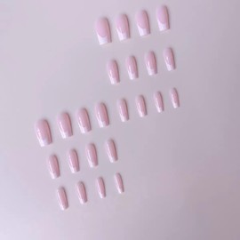 48Pcs Press on Nails Medium Square & Press on Toenails Set, White French Tip Fake Nails Full Cover Glue on Nails Pink Press on Toe Nails Stick on Toe Nails Acrylic Nails Kit for Women Manicure