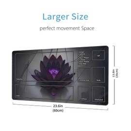 MTG Playmat, 24" x 14" Original TCG Playmats Stitched Edges Smooth Rubber Surface Battle Board Game MTG Playmat with Zones