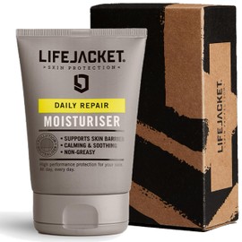 LifeJacket Daily Repair Moisturiser for Men (100ml) Overnight Hydration Face Cream, Anti-Ageing, Anti Wrinkle, Light, Non-greasy, Cruelty free, Clinically Approved for Sensitive and Dry Skin