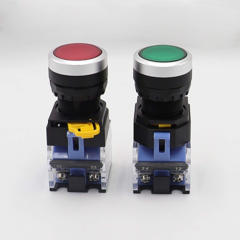 TWTADE / 2pcs 22mm Panel Mount 10A 440V 1NO 1NC
