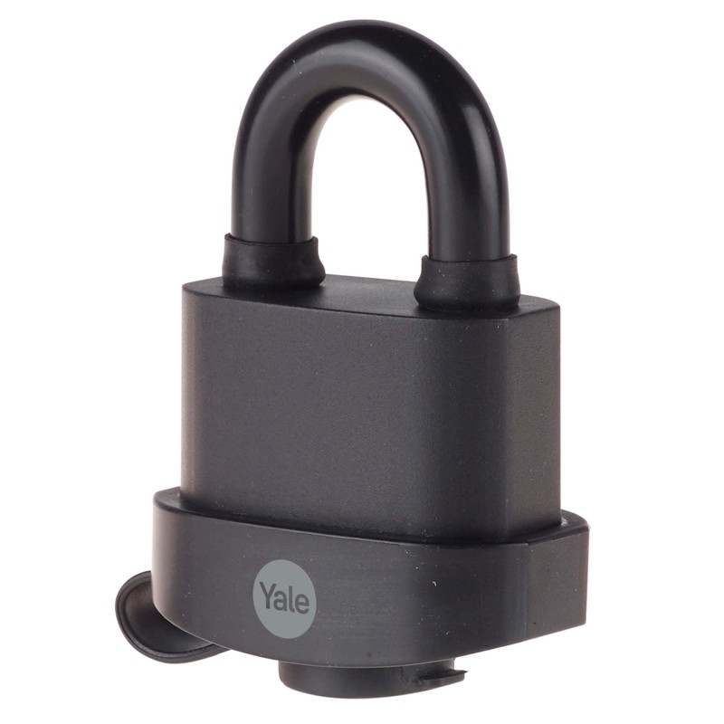 YALE Y220B/51/118/3-3 Pack of Black Weatherproof Padlocks with Protective Cover