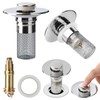 Anytin 2pcs Bathroom Sink Drain Strainer Pop Up Sink Drain