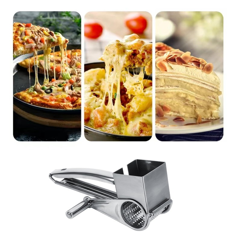 QANYEGN Multi Function Rotary Grater, Stainless Steel Rotary Cheese Grater,