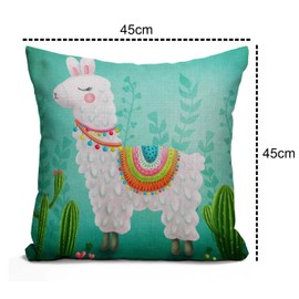 Tomda Pink Flowers and Leaves Cushion Cover, Watercolor Floral Pattern Pillow Cover, Flower Rose Burlap Throw Pillow Case Couch Sofa Decorative Square 45cmx45cm 18x18 inches