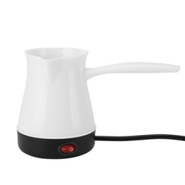 SENECESLI Elektrischer Türkischer Teebereiter, 300 Ml Türkische Kaffeekanne aus Edelstahl, Elektrische Kaffeemaschine, Kaffee-Tee-Wärmer-Wasserkocher für Zuhause und Reisen (White)