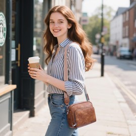 Lexiyat Crossbody Purses for Women Vegan Leather Travel Anti Theft Bags Guitar Strap Shoulder Purse with Built in Wallet