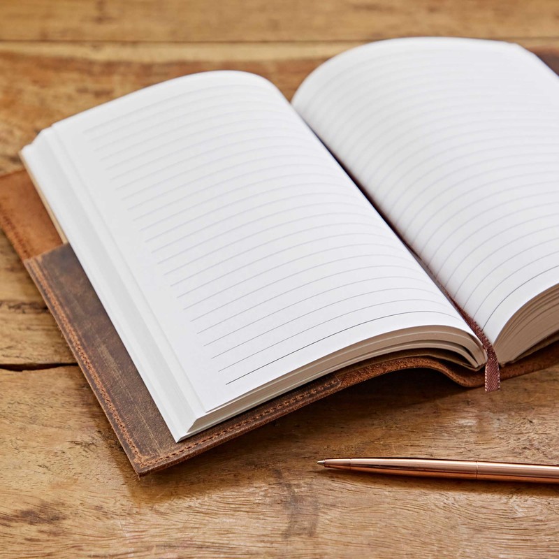 Embossed Tree of Life Genuine Buffalo Leather Refillable Journal -