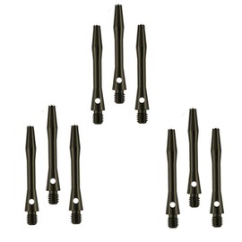 Dartfellas - Ejes de aluminio, vástagos metálicos, anodizados, mediano, negro, (3 juegos)