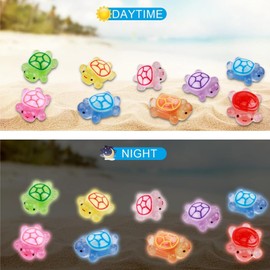 100 Pcs Mini Turtles,100 Pieces Tiny Turtles for Crafts Luminous Mini Resin Turtles,Tiny Resin Animals Turtle Figures,Luminous Mini Turtle Figurines with Turtle Storage Box,Diy Crafts Cute Desk Decor