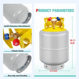 Dollate 50LB Refrigerant Recovery Tank for R12, R22, R134A, R410A, etc HVAC Cylinder Refrigerant Recovery Cylinder Tank 1/4 SAE Y-Valve Freon Recovery Tank