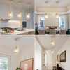 RUIBOOXIN Gold Glass Pendant Lights Kitchen Island, Water Ripple Round