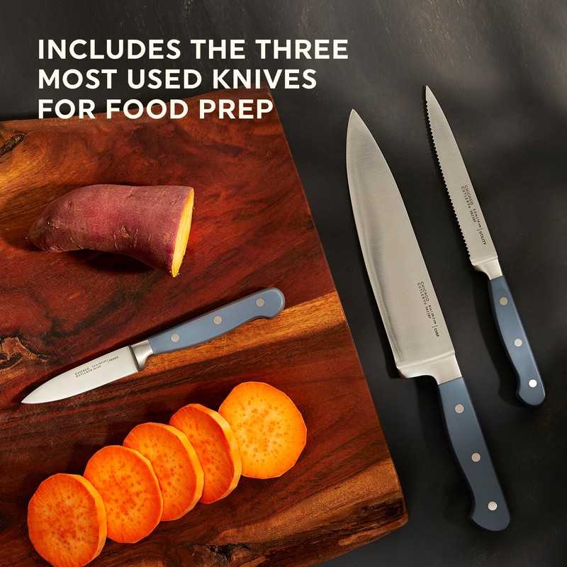 Chicago Cutlery Halsted (3-PC) Cutlery, Ergonomic Handles and Sharp Stainless