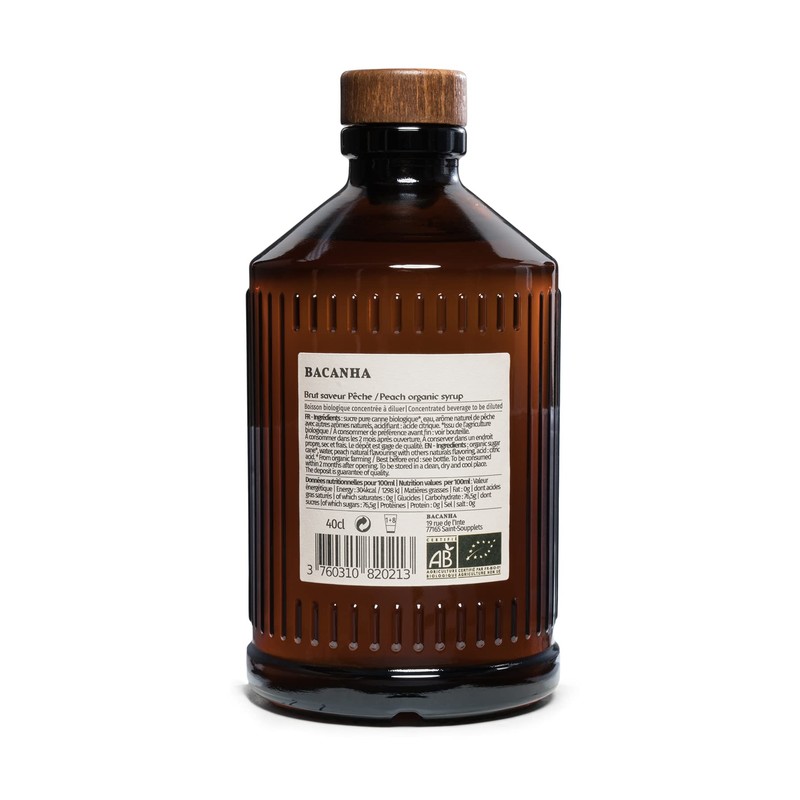Bacanha Sirop Brut de Pêche Organic 400 ml - Organic