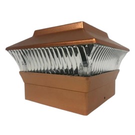 Starry Illuminate 4 Pcs 4x4 Solar Copper Color Square PVC Post Fence Cap Lights