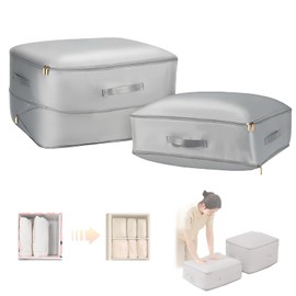 Ultra Space Saving Self-Compression Organizer, Space Saving Bags, Compression Storage Bags Packaging Bags,Compression Bags for Comforters, Blankets, Bedding,Duvet (Gray- XL)