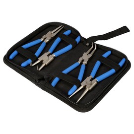 Snap Ring Pliers Set, 4-Piece Needle-Nose Pliers Set, 175 mm, Long Nose Pliers and Curved Pliers, Pliers Tool, Non-Slip, Includes Bag