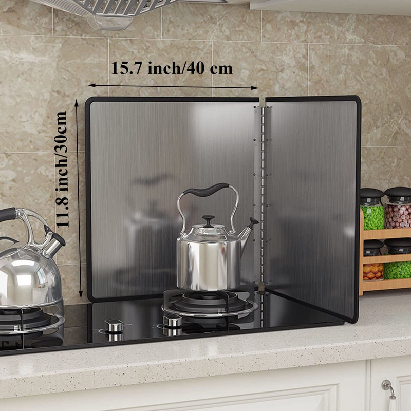 Splatter Guard for Stove 2 Pack 2-Sided Foldable Stainless Steel